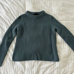 Jenni Kayne Cashmere Fisherman Sweater in Dusty Blue